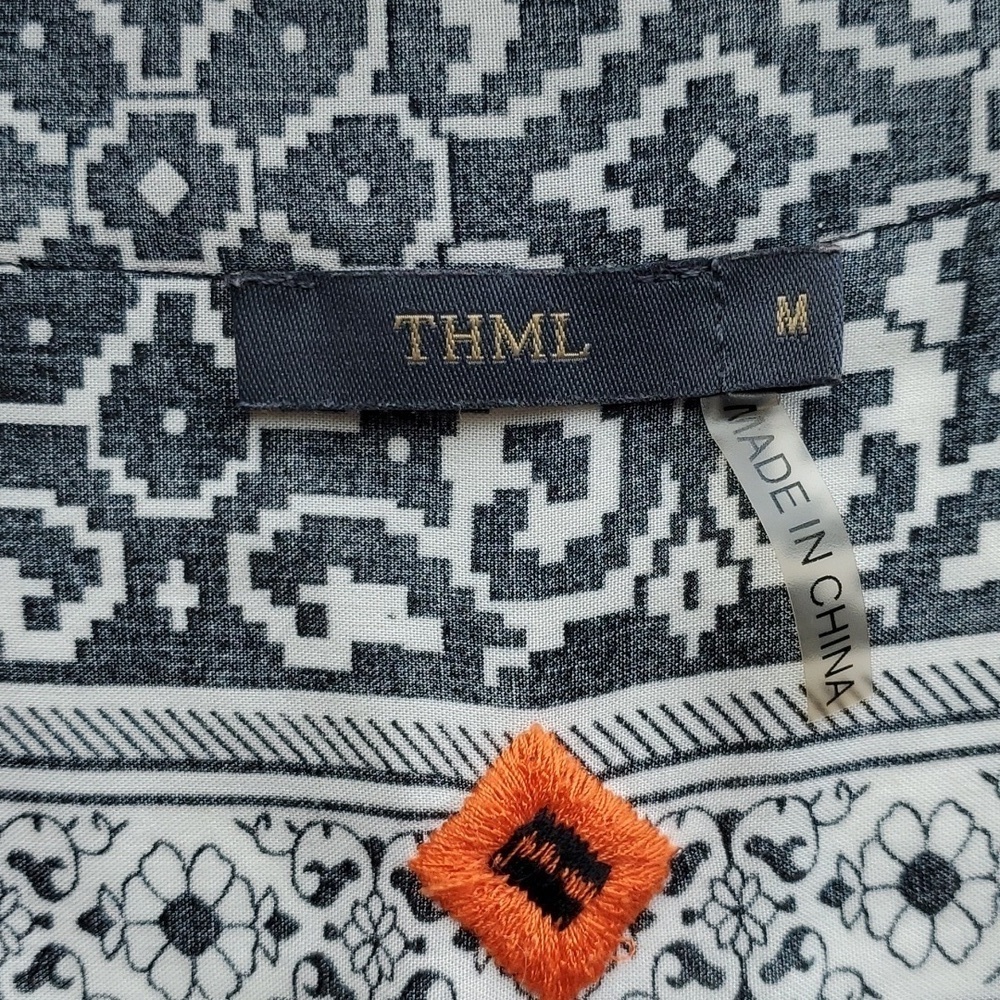 THML Black White Orange Aztec Tunic Tank M - Picture 4 of 6